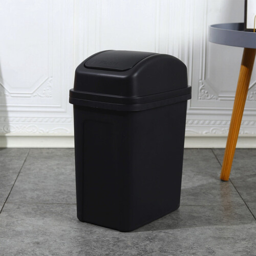 Swing Top Lid Trash Can Black 4.5 Gallon