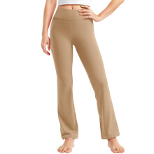 Girls Stretch High Waist Leggings Coffee 5-6 Years