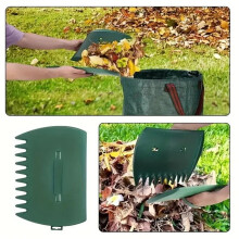 Serrated Leaf Grabber Hand Rake - Large Capacity Outdoor Garden Yard Leaf Cleaning Handheld Gardening Tool Supplies