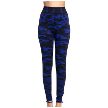 Camouflage Denim Leggings Elastic Slim Blue Capris