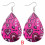 Valentine's Day Earrings Heart Red Lips Leather 1 Pair 1