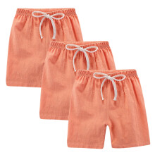 Kids Cotton Linen Shorts Pack 3 Orange Size 7-8 Years