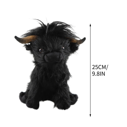 Black Highland Cow Plush 25cm 2Pcs 2