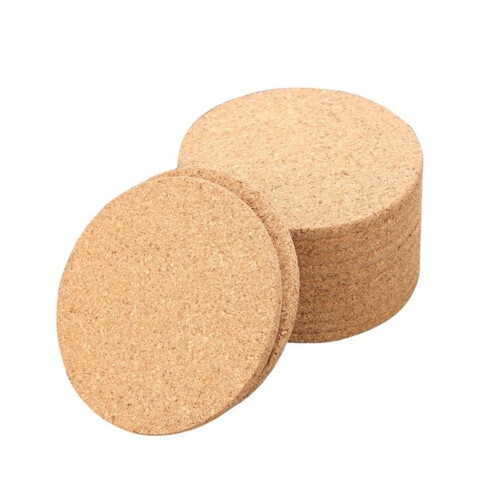 Cork Wood Drink Coaster Set 10 Pieces