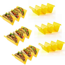 Taco Holder Stand Set of 6 Yellow