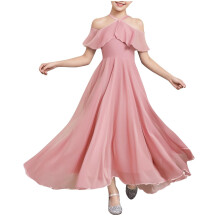 Girls bridesmaid dress pink satin halter style size 9-10