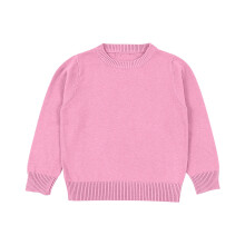 Kids' knit pullover sweater, pink, 4-5 years