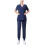 Women's Jogger Scrubs Navy Short-Sleeve Solid with Pocket 1