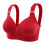 Draadloze minimizerbeha voor dames, licht gevoerd, plus size, rood 3