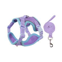 Cat Harness and Leash Set Purple Adjustable Breathable