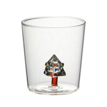 verres à vin de Noël motif sapin (2 pièces)