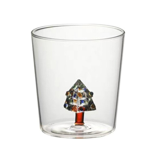 verres à vin de Noël motif sapin (2 pièces)