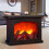 Fireplace Lantern LED Flame Effect Black Portable 1