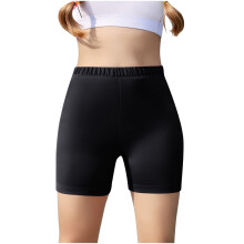 Girls High Waisted Biker Shorts Black Size 9-10 Years