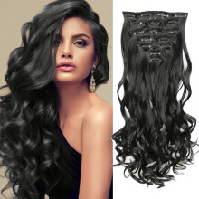 22 Inch Brown Human Hair Clip-In Extensions