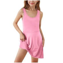 Girls Cotton Linen Jumpsuit Short Overalls Pink Size 10-11