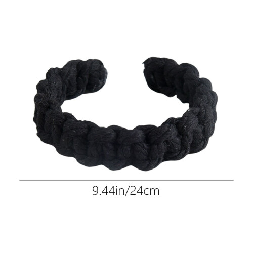 Black Curtain Tiebacks Handwoven Cotton Rope 2 pcs 2