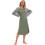 Camicia da notte da donna a maniche lunghe, verde, lunghezza al polpaccio, morbida e ampia. 3