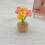 Handmade Knitted Flower Pot Decor with Crochet Rose 3