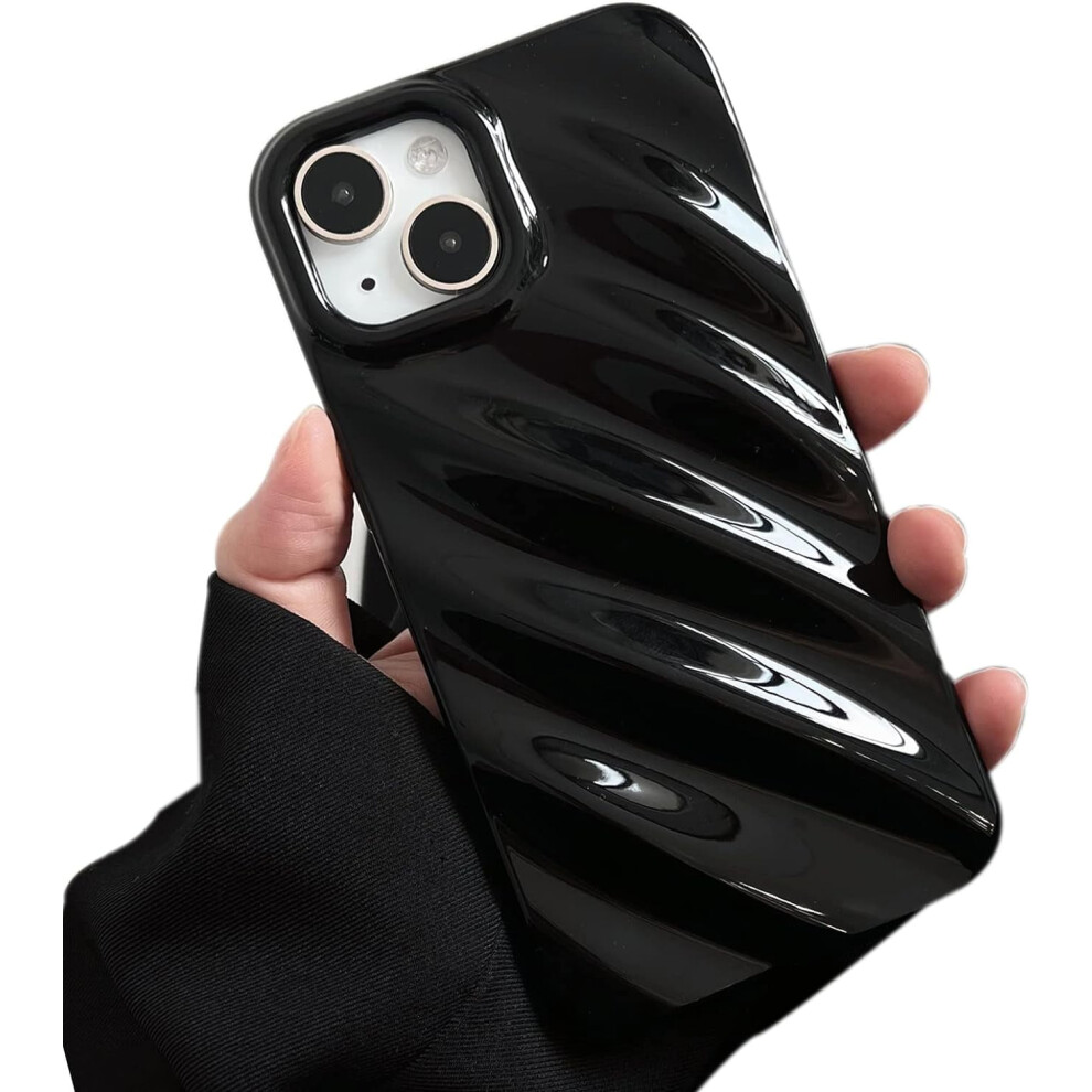 Iphone 13/14 Curly Wave Case 6.1 Inch Water Ripple Black 9122141665571