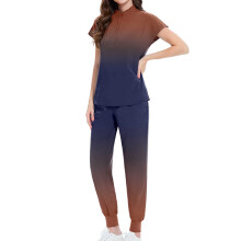 Women's Solid Scrubs Set Brown L
