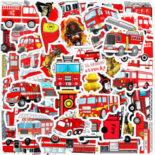 Fire Truck Graffiti Stickers Waterproof 50-Pack