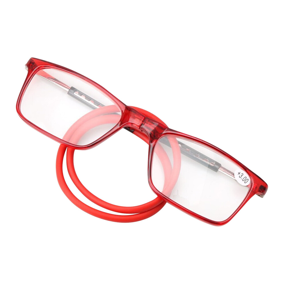 Reading Glasses Magnetic Folding Neck Style Red 2.5
