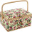 Sewing Basket Box with Removable Tray Rose Floral Print 1