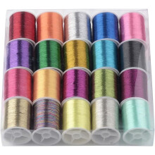 Metallic Multicolor Embroidery Thread 0.1mm 1100m 20 Rolls