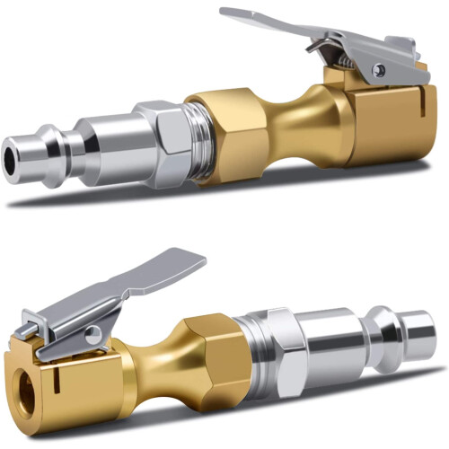 Brass Air Chuck Closed Flow Heavy Duty Lock-On Tire