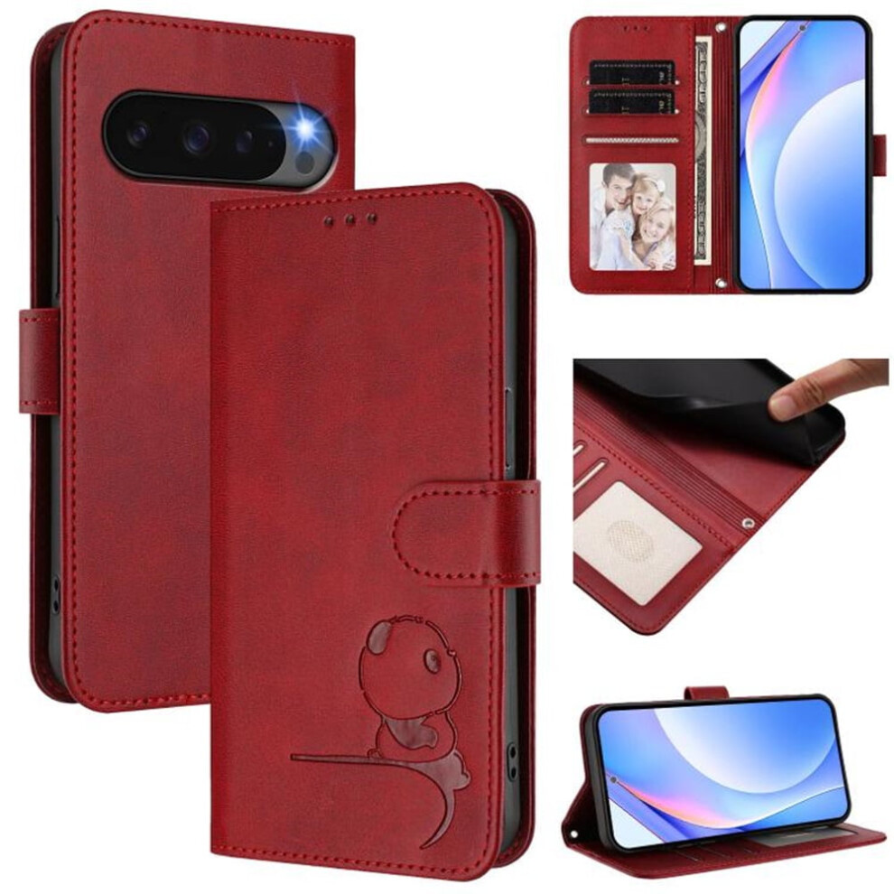 Panda Embossed Leather Phone Case For Google Pixel 9 Pro 913211538364