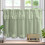 Ruffled Decorative Half Curtain Green Blackout Thermal 45 x 8
