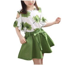 Girls Metallic Skater Skirt Green A-Line Mini 13-14 Years