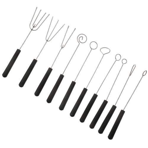 Candy Dipping Spoon Stainless Steel Black 10 pcs