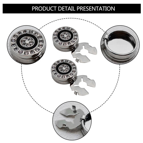 Rhinestone Cuff Button Covers for Men 1 Pair 1
