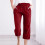 SYMOID Women's Linen Blend Capris with Pockets Red 5XL 2