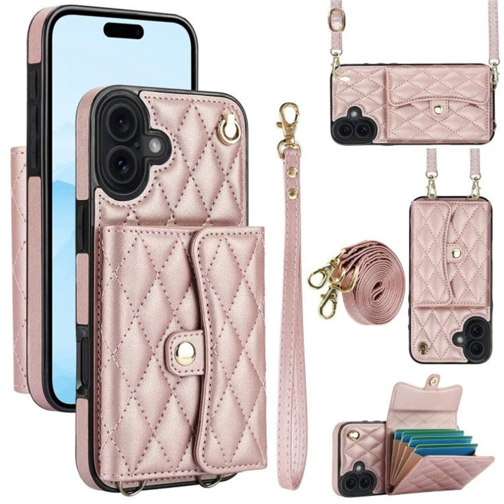 Rfid-Blocking Magnetic Flip Wallet Case For Iphone 17 Rose 937196971817