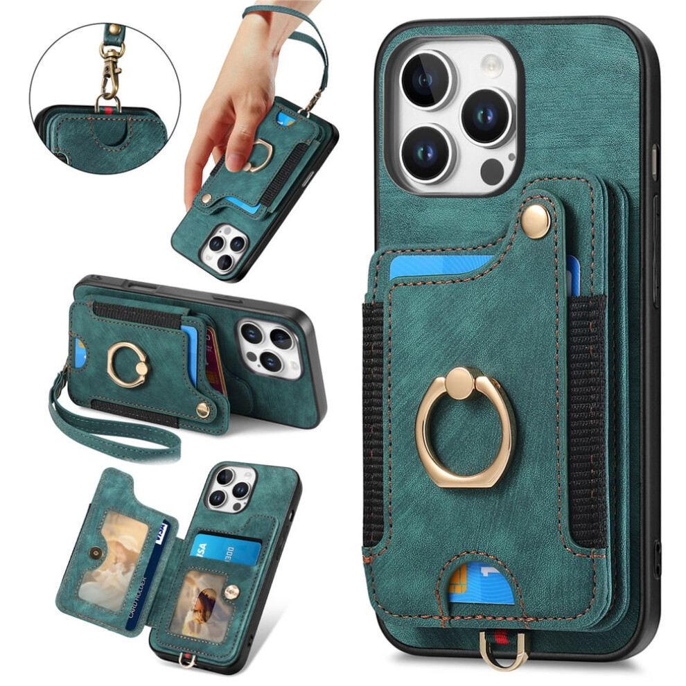 Iphone 16 Pro Max Wallet Case Pu Leather Green 937196971848