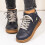Willtoo Damen-Lederstiefeletten Dunkelblau 1