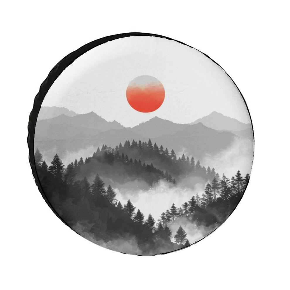 Foggy Forest Spare Tire Cover 13 Inch Weatherproof 937196973392