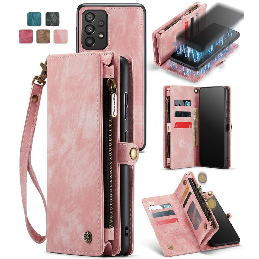 Caseme Leather Wallet Case For Samsung Galaxy A33 5G Pink 937196986415