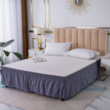 Jupe de lit Queen, facile à installer, 152 x 203 cm, gris foncé, 1 pièce