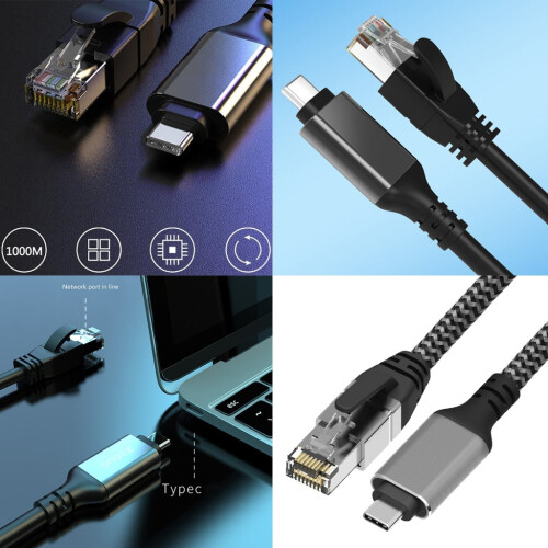 Adaptador Ethernet Gigabit USB-C a RJ45 de 1000 Mbps 2