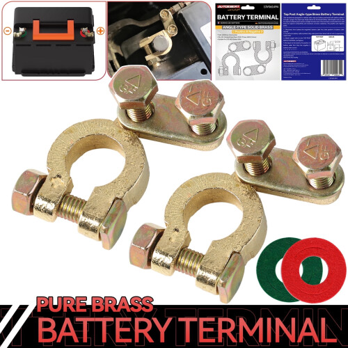 Brass Car Battery Terminals Connectors 2 Pack