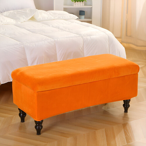 Ottoman cover silver fox velvet rectangle 1 piece 1