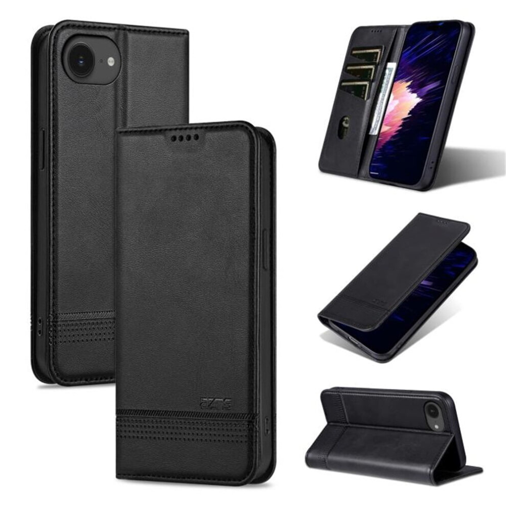 Iphone 16E Pu Leather Wallet Case With Tpu Bumper And Card 937196987665