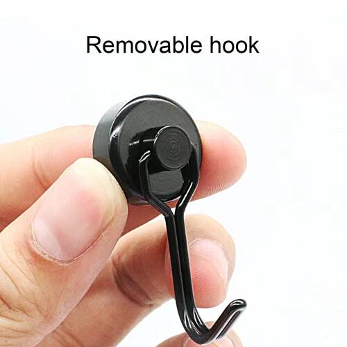 Adjustable Rotatable Punch Free Reusable Removable Kitchen Hardware Hooks, NdFeB Black 2