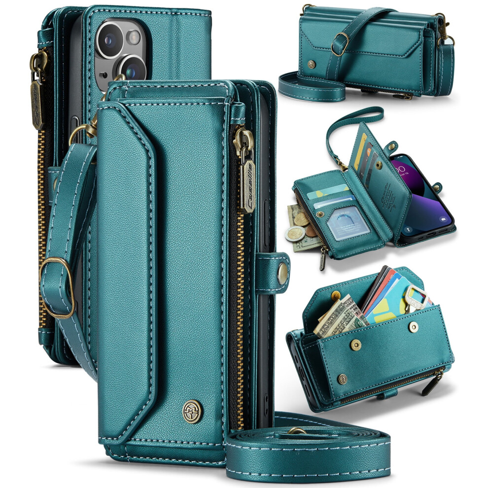 Caseme Leather Wallet Case For Iphone 13 6.1-Inch Green 9065194880679