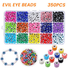 Resin Evil Eye Beads 6mm 15 Colors 450 Pcs