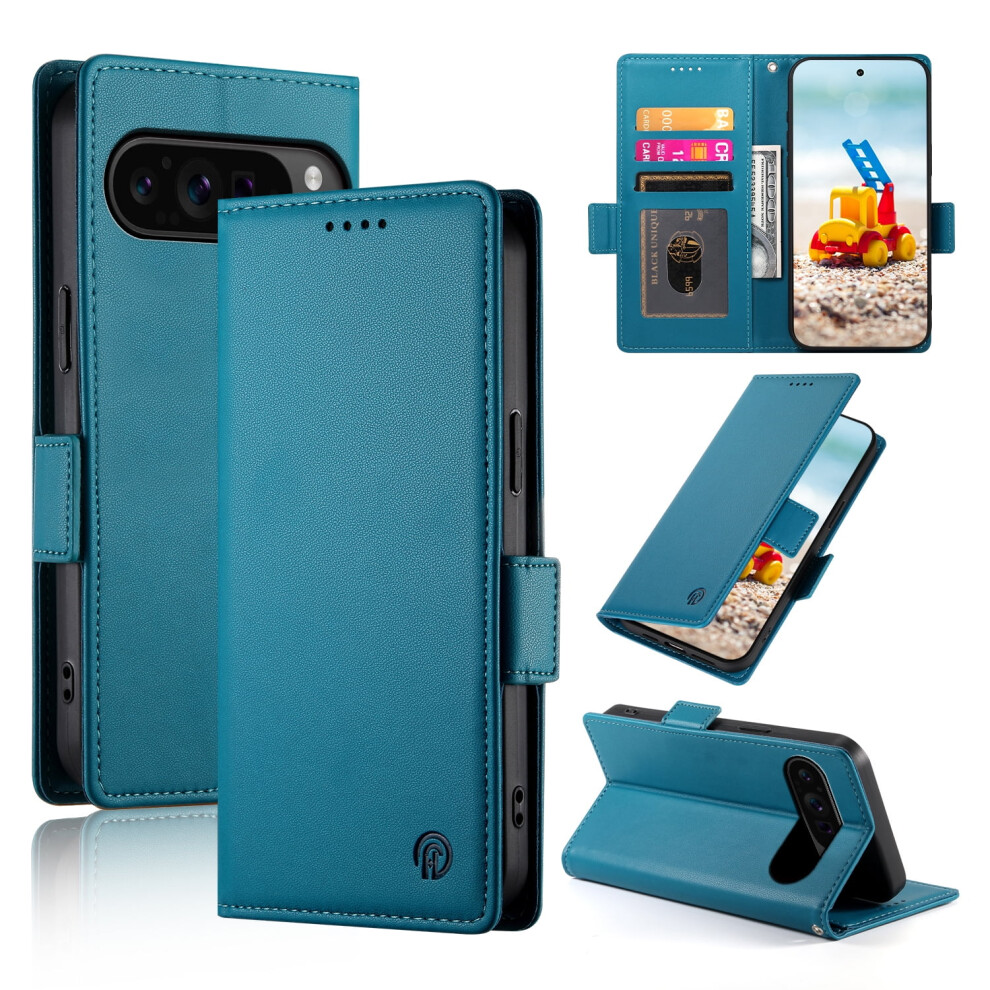 Google Pixel 9 And 9 Pro Wallet Case With Card Slots Blue 908436747332